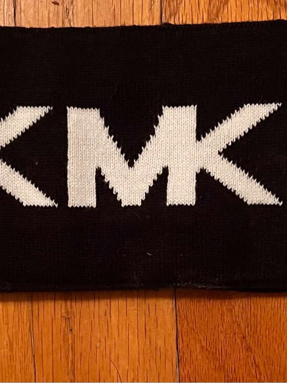Michael Kors Black and White Knit Logo Headband